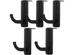 Conjunto De 5 Ganchos Para Fones Ouvido Kichvoe Em Plástico Preto, Suporte Multifuncional De Proteção Para Mesa, Design
