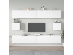 Vidaxl Conjunto Móveis De Tv 6 Pcs Madeira Processada Branco