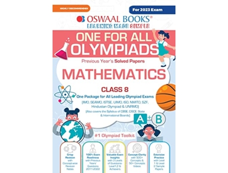 Livro Oswaal One For All Olympiad Previous Years Solved Papers, Class-8 Mathematics Book de Oswaal Editorial Board (Inglês)