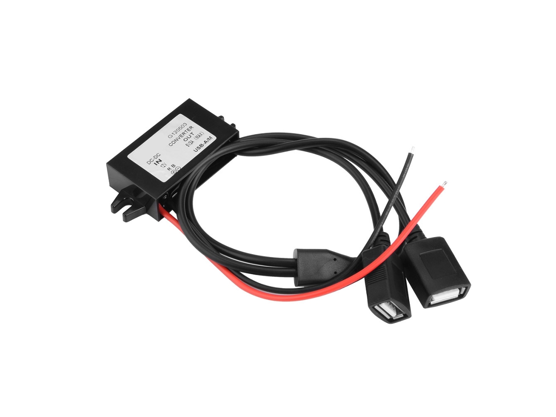 Módulo de fonte de alimentação conversor DC-DC 12V para 5V 3A com duplo USB S/MARCA