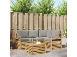 Vidaxl Conjunto De Sofás Para Exterior 5 Pcs Branco E Cinzento-claro