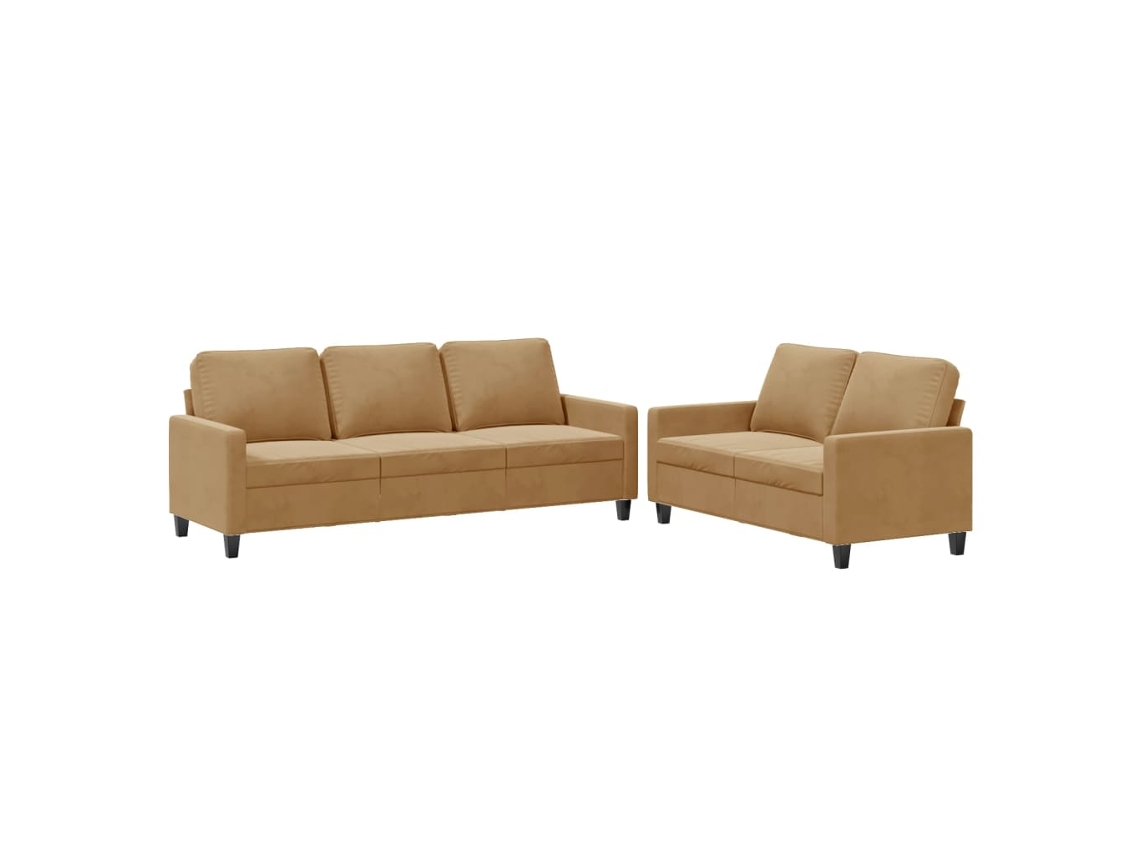 Sofa Set, Sofa Sets Vidaxl Marrom Veludo (n/a)