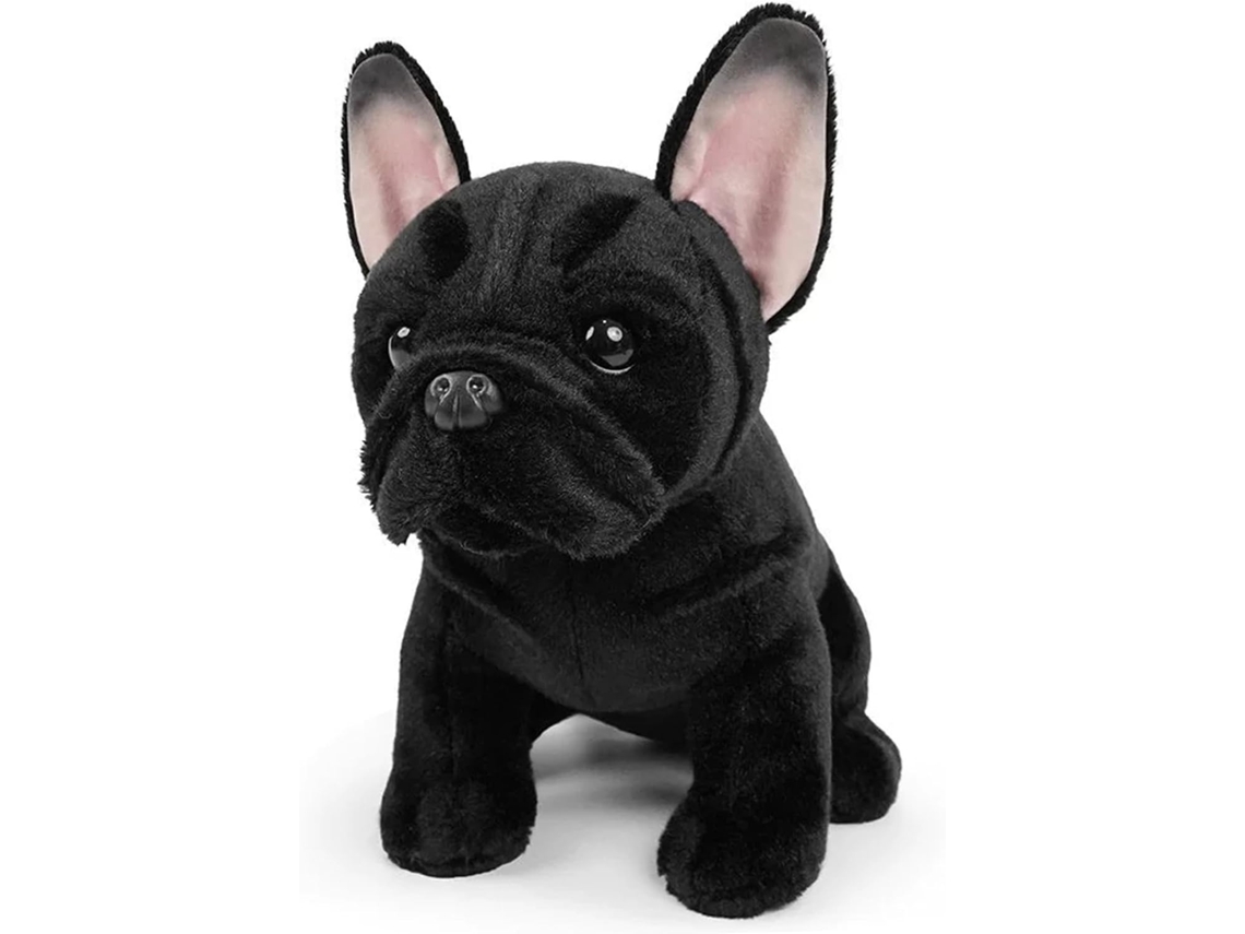 Cachorro De Pelúcia Preto, 22 Cm, Buldogue Francês Macio E Fofo,