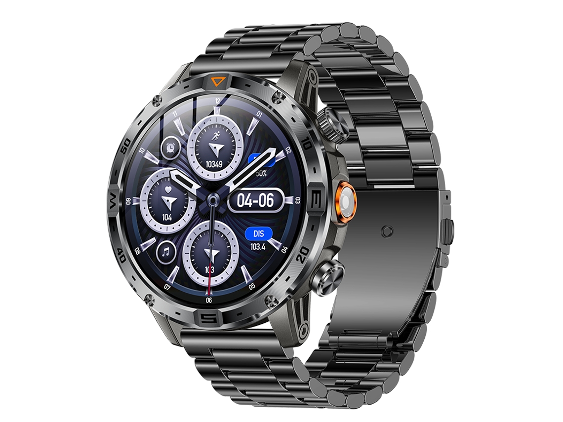 Smartwatch Ak91 Bateria 1000mah Lanterna Bússola Chamadas Bluetooth Ip68 (preto)