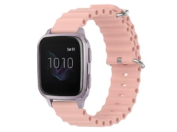 Pulseira Garmin Venu Sq 20mm, Estilo Oceano, De Silicone Sólida, Cor, Chenille Rosa