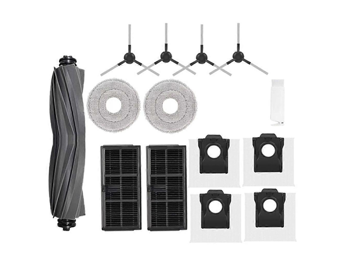 Para Aspirador Robô Dreame Mova E30 Ultra / Trouver E30 Ultra: Escova Lateral Principal, Filtro Hepa, Panos De Limpeza, Saco De Pó