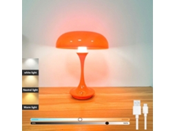 Luminária De Mesa Led Sem Fio Em Formato Cogumelo, Com Ajuste Por Toque, Bateria De 1200mah, 3 Temperaturas De Cor E Luz