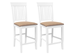 Conjunto 2 Banco De Bar Vidaxl Branco Borracha