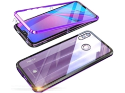 Capa Amortecedor Adsorção Proteção Graus Lados Duplos para Huawei P Smart 2019 HONGWE. Magnética Prateado