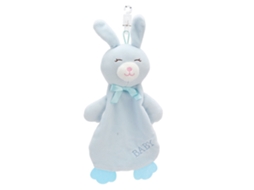 Cobertor de segurança macio e colorido com coelhinho azul, toalha de conforto multifuncional para bebês com mais de 3 meses de idade.