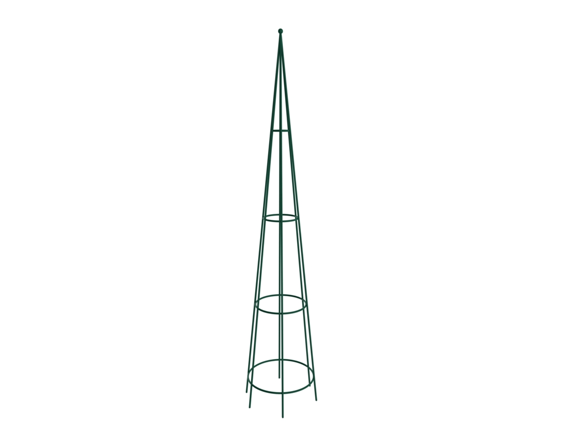 Cone De Suporte Para Jardim, 150 Cm De Altura, Construção Em Metal Durável, Verde Escuro
