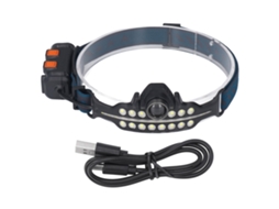 2026 lanterna Frontal Led de Carga por Inducción Usb c com Luz Vermelha de Alerta Ajustável para Trabalho e Camping