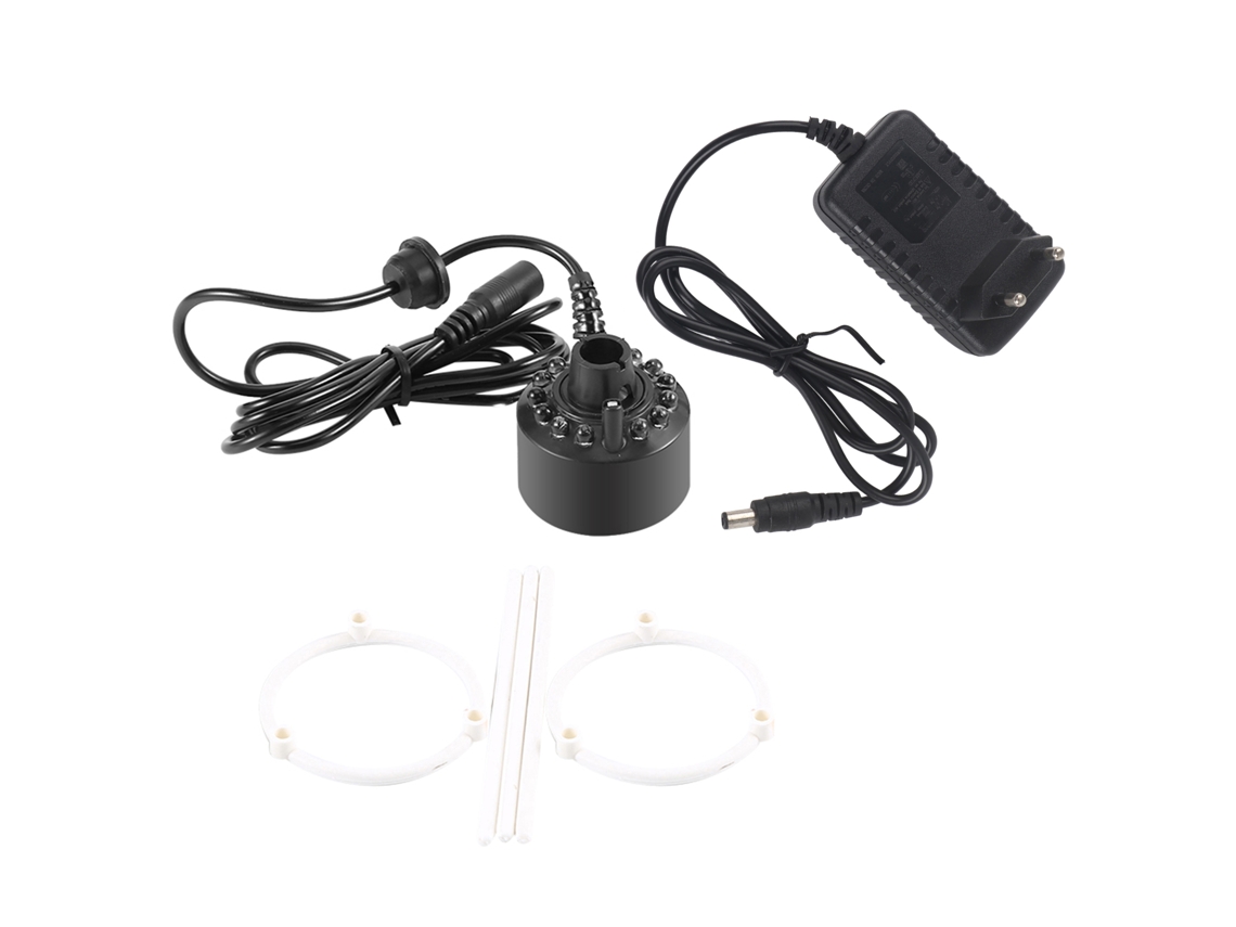 Gerador de Névoa Primerox com 12 Leds Coloridos para Fonte, Lago e Umidificador com Adaptador