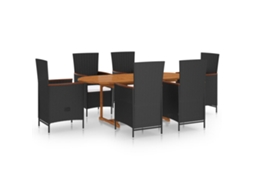 Dining Set, Dining Sets Vidaxl Preto Rattan / Vime (n/a)
