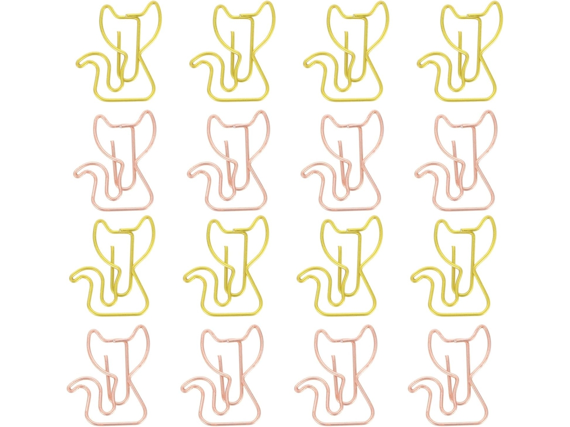 Clips de papel Bestyash Criativos em formato de gato de ferro, pacote com 30 unidades, resistentes e seguros para mesa.