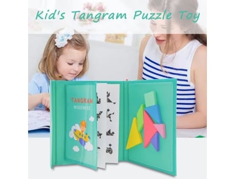 Jogo De Quebra Cabeça Magnético 3d Para Crianças Montessori Aprendizado Brinquedos Educativos De Madeira Tangram