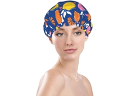 Touca De Banho Feminina, Reutilizável, Impermeável, Dupla Camada, Com Elástico, Ideal Para Cabelos Longos, Com Estampa