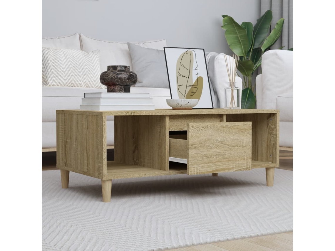 Vidaxl Mesa De Centro 90x50x36,5 Cm Derivados Madeira Carvalho Sonoma
