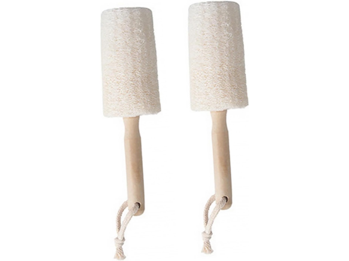 Conjunto De 2 Escovas Banho Packove Para Esfoliação Corporal E Das Costas, Esponja De Bucha Vegetal, Limpeza Confortável