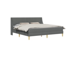 SYFAX™ Estrutura de Cama com Colchão Cinza Escuro 180 X 200 Cm Tecido