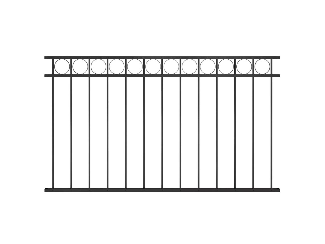 Fence Panel, Fence Panels Vidaxl Preto Aço (163 X 80 Cm)