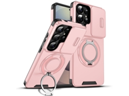 Capa Compatível Com Celular Samsungsung Com Suporte Deslizante Para Janela, Fixação Rosa - Samsungsung A15 5g
