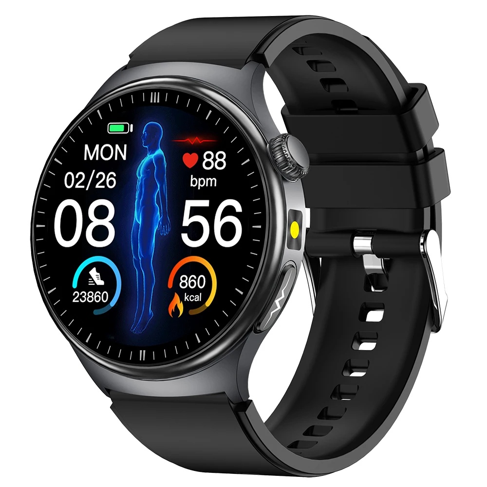 (silicone Preto) Smartwatch Com Tela Amoled Sensível Ao Toque De 1,43 Polegadas E Chamadas Bluetooth.