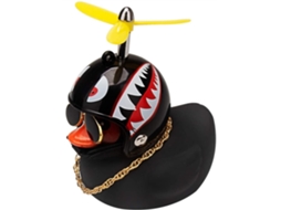Mali pato Preto com Capacete Decoração Exterior Carro Multiuso Soft Painel Moto Quarto Pvc 9*6cm