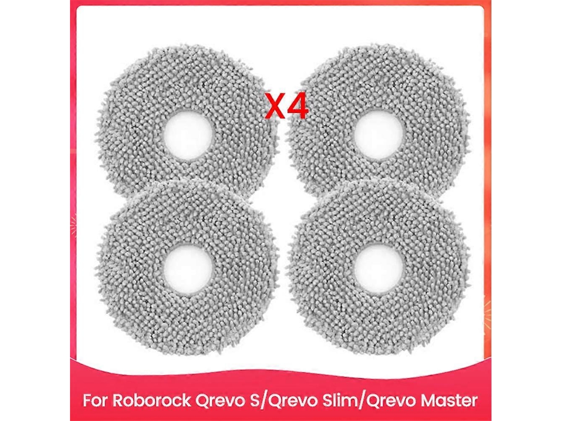 Kit Com 4 Peças De Pano De Limpeza Para Aspirador De Pó Roborock Qrevo S, Qrevo Slim E Qrevo Master. Acessórios E Peças De Reposição Para O Pano_ozo
