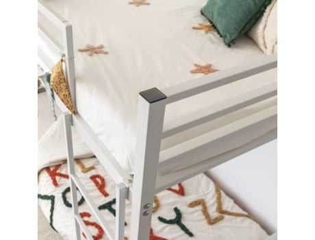 Beliche Duplo Christian 208 X 96.5 Cm C/ Escadas E Barras Anti Quedas, Estrutura Em Metal, P/ Colchões Singles, Mog Casa