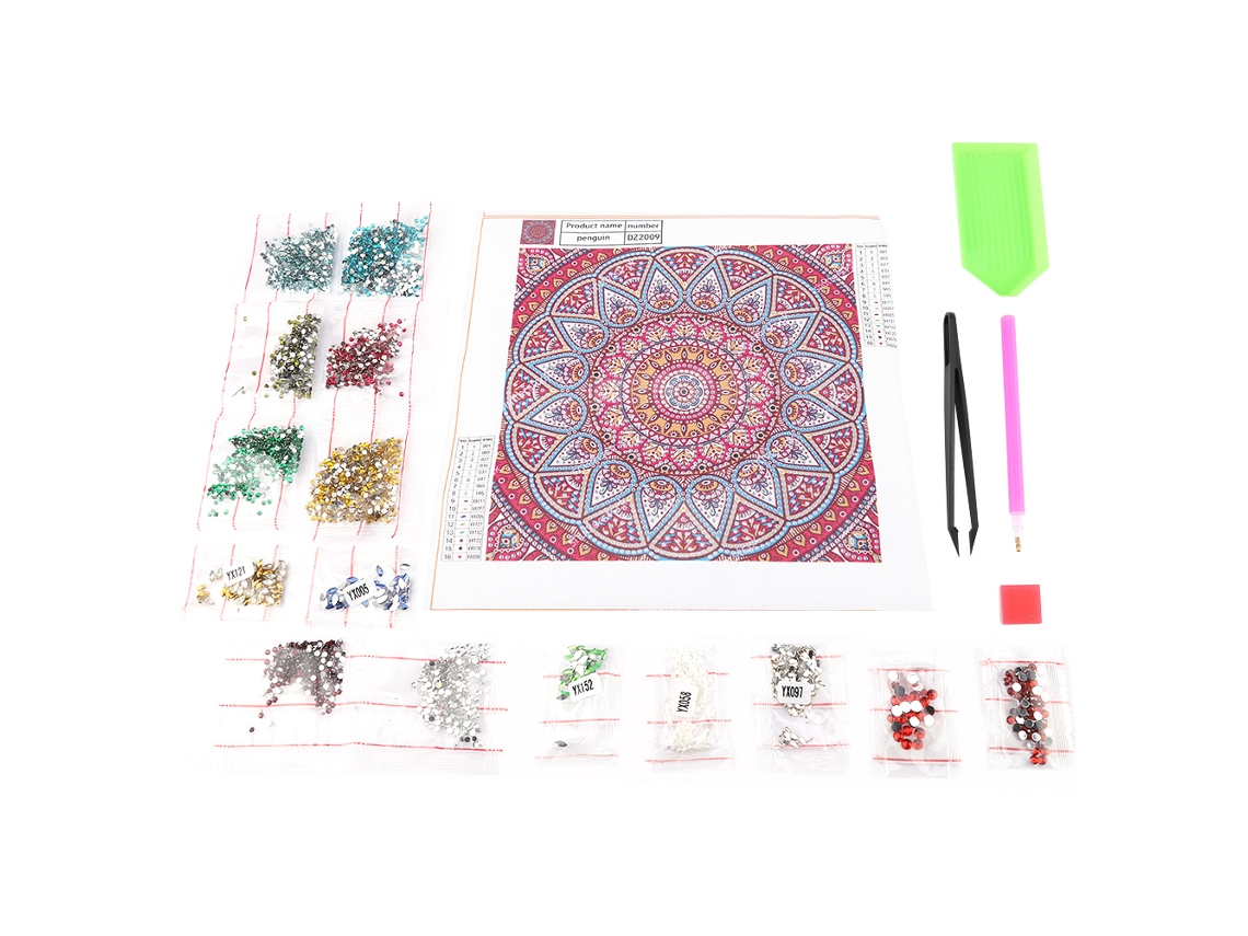 Pintura com Diamantes Faça Você Mesmo (Diamantes Especiais, Desenho de Flor Mandala)