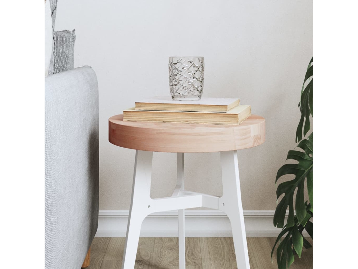 Vidaxl Tampo De Mesa Redondo Ø30x4 Cm Madeira De Faia Maciça