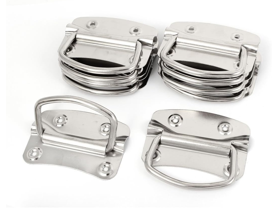 Caixas de Ferramentas Metal, Puxadores, Baú, Tom Prateado, 4'' Comprimento, 10 Peças CHABERLU