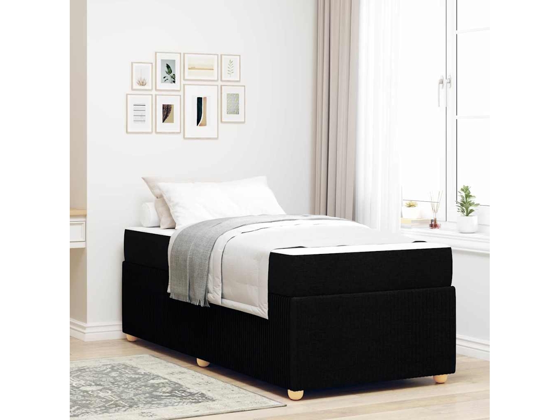Vidaxl Estrutura Da Cama Preto 100 X 200 Cm Tecido