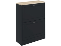 Armário para 12 Pares, 2 Gavetas, Prateleiras Ajustáveis, 60x23.5x80cm, Preta S/MARCA