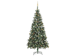 Vidaxl Árvore Natal Artificial Pré-iluminada C/ Bolas 210 Cm