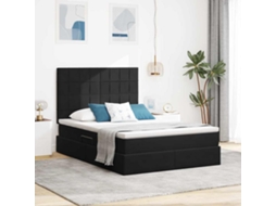 Vidaxl Cama Com Arrumação E Colchão Preto 140 X 200 Cm Veludo