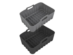 Conjunto De 2 Tapetes Retangulares Práticos Antiaderentes Para Fritadeiras Elétricas, Multifuncionais, Com Textura De Silicone, Multicoloridos