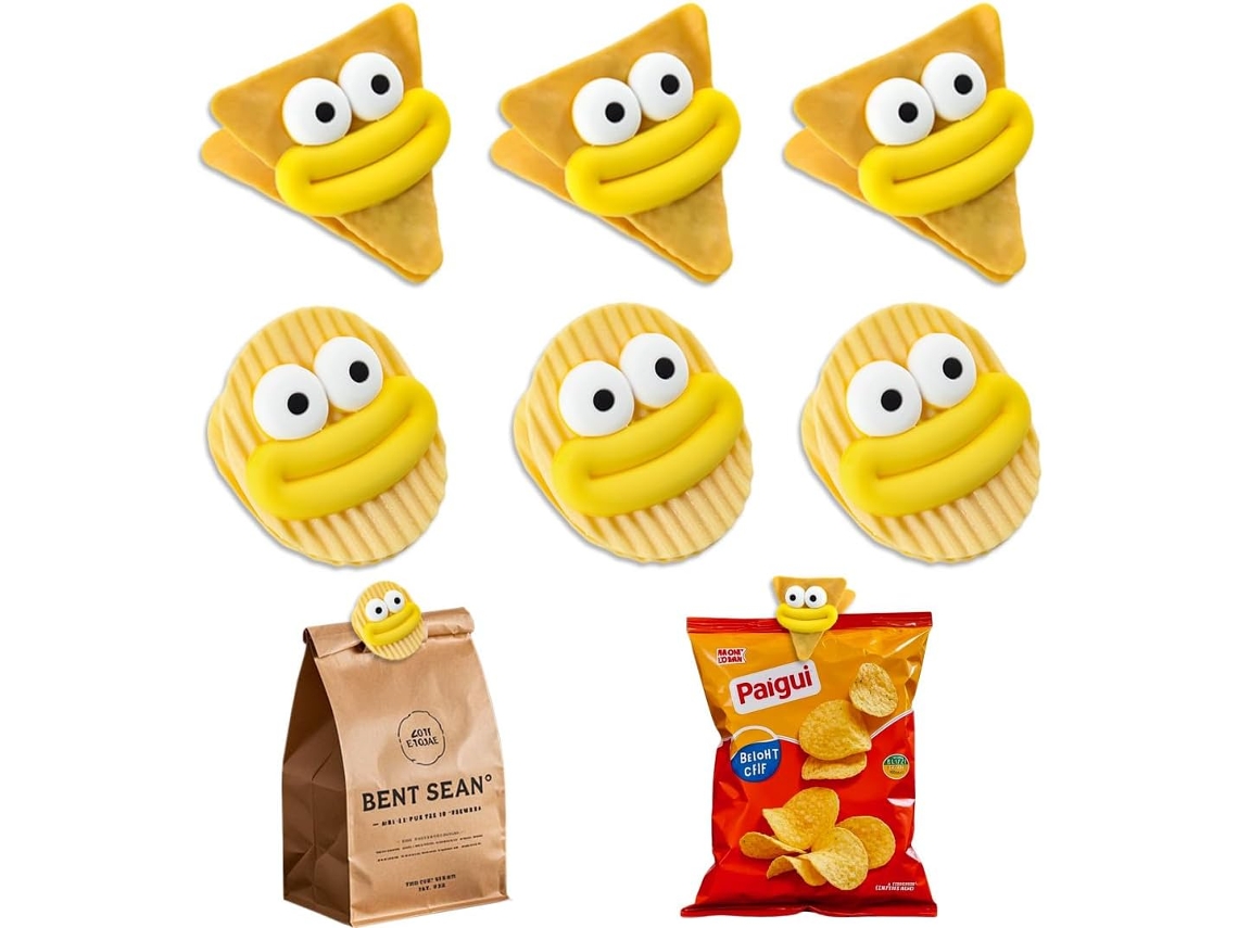 Conjunto De 6 Prendedores Reutilizáveis Para Sacos De Pão E Alimentos, Fecho Hermético, Para Cozinha, Despensa E Conservação De Embalagens