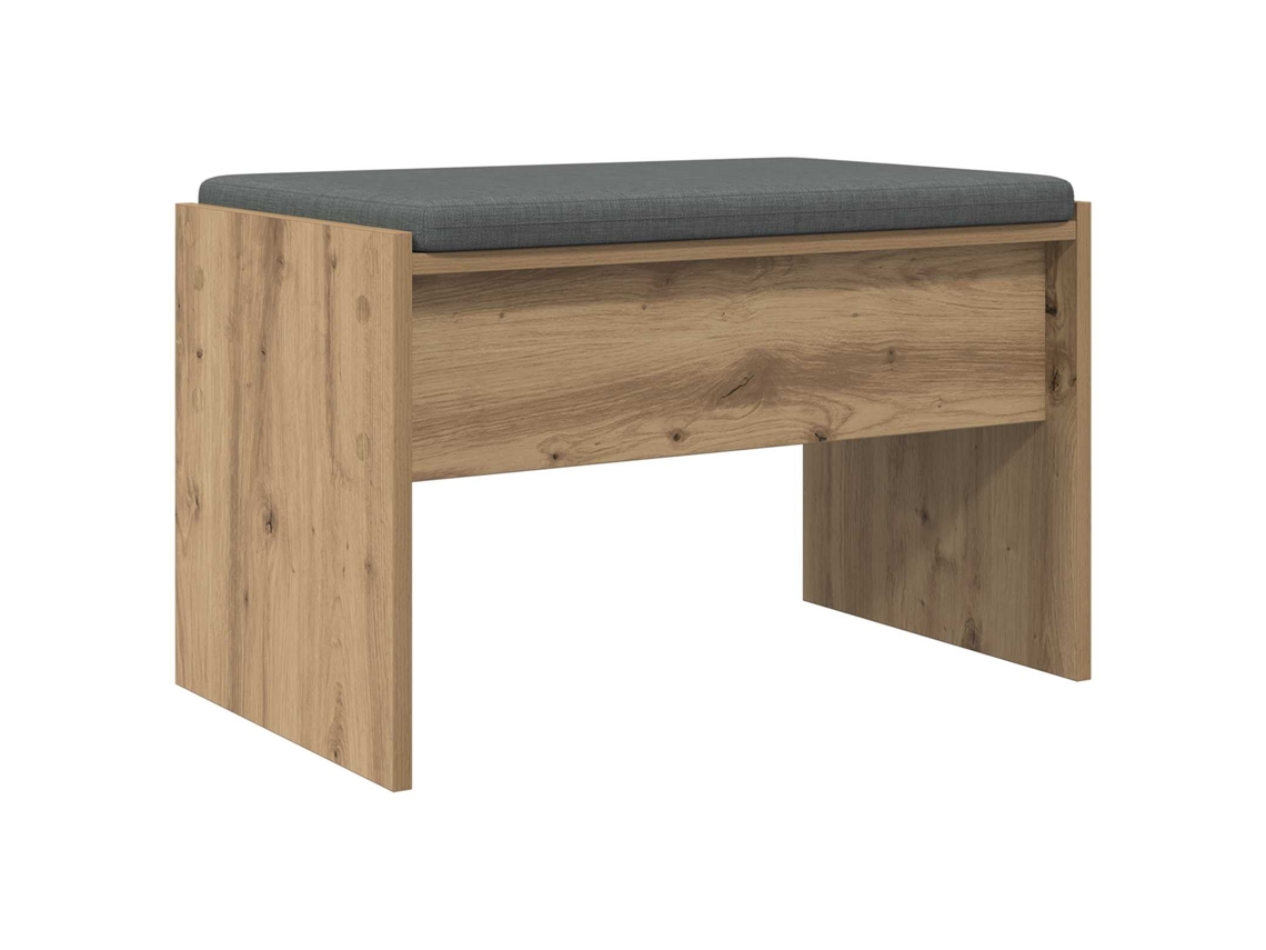 Banco de Hall com Almofada Carvalho Artesanal 63x38x40 cm