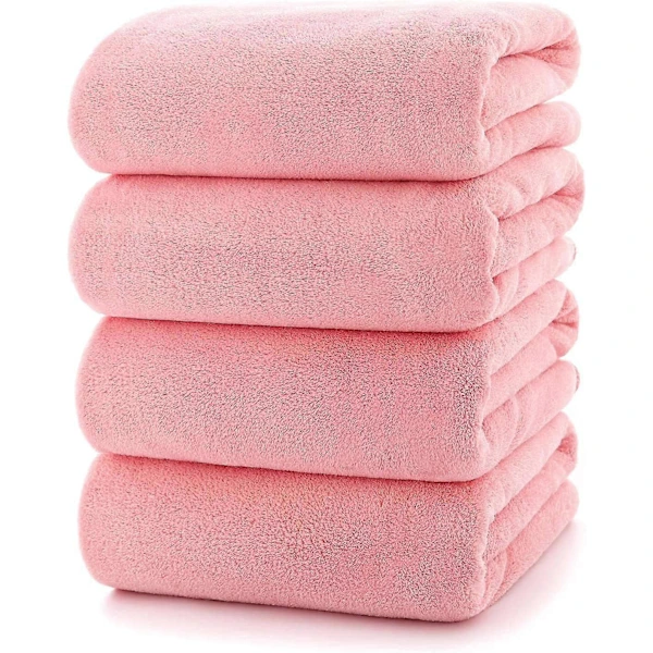 Conjunto de 4 Toalhas de Banho Super Macias, Absorventes, Leves, de Secagem Rápida e Duráveis, Ideais para Academia AQUAFORGE