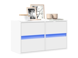 Vidaxl Móvel De Parede Para Tv Com Luzes Led 80x31x45 Cm Branco