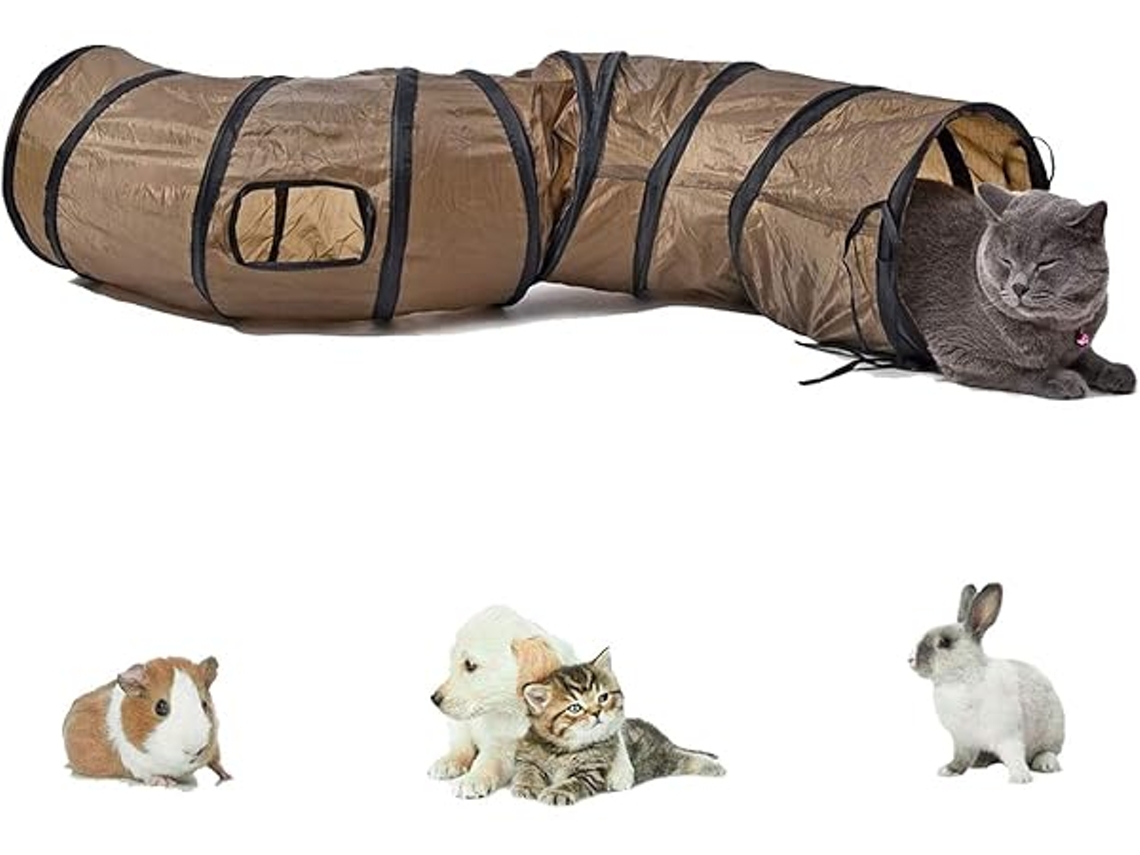 Labirinto em Forma de Túnel Interativo, Dobrável e Leve, Ideal para Gatos, Coelhos, Cachorrinhos, Furões Ou Porquinhos da índia, Ergonômico STELASPLEN