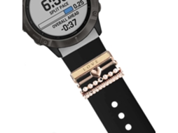 Bracelete Garmin Quatix 6X Solar Pulseira com Adorno Love Preto