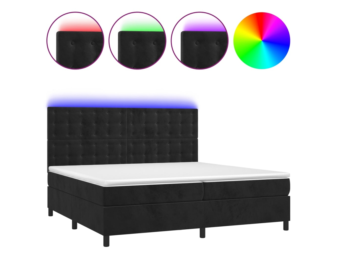 Box Spring Bed, Box Spring Beds Vidaxl Preto Veludo (200 X 200 Cm)