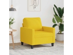 Vidaxl Poltrona 60 Cm Tecido Amarelo-claro