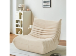Pufe Lazy Sofás Com Encosto Sofá Individual Lazy Couch Pufe Tatami, Sofá Cadeira De Leitura Sem Braços Para Sala De Estar, Quartobege