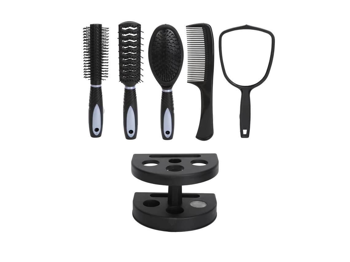 Set Peine Estilo Cabello Espejo Porta 5pcs