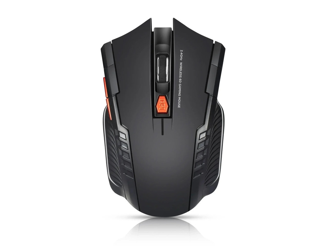 Rato Yizhood Jogos Sem Fio De Alta Precisão 2,4 Ghz 6 Botões 1600 Dpi Usb Retroiluminado Silencioso Blue Tooth Para Laptop Pc Preto