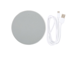 Cargador inalámbrico rápido inteligente 10 W base carga redonda gris Qi marca
